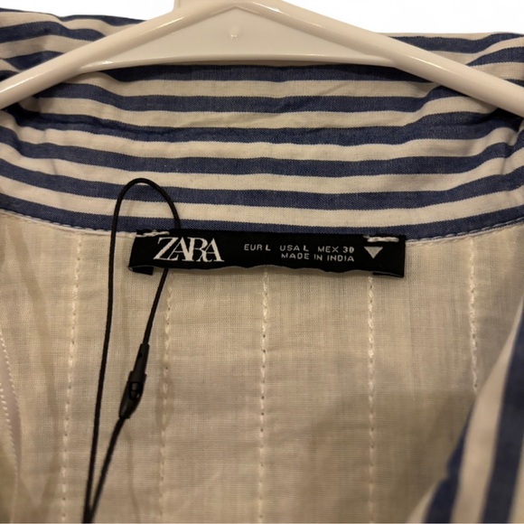 ZARA Boxy Linen Button-Down Shirt – Loose Fit, 3/4 Sleeve - Picture 3 of 3